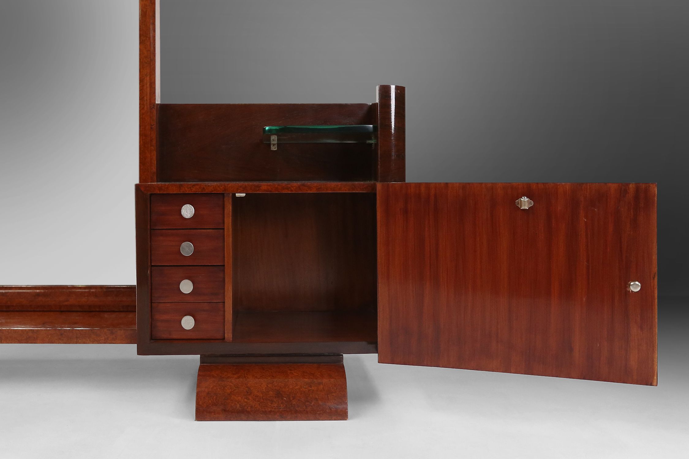 Art Deco Dressing Mirror by De Coene in Walnut Veneer, Belgium 1930sthumbnail